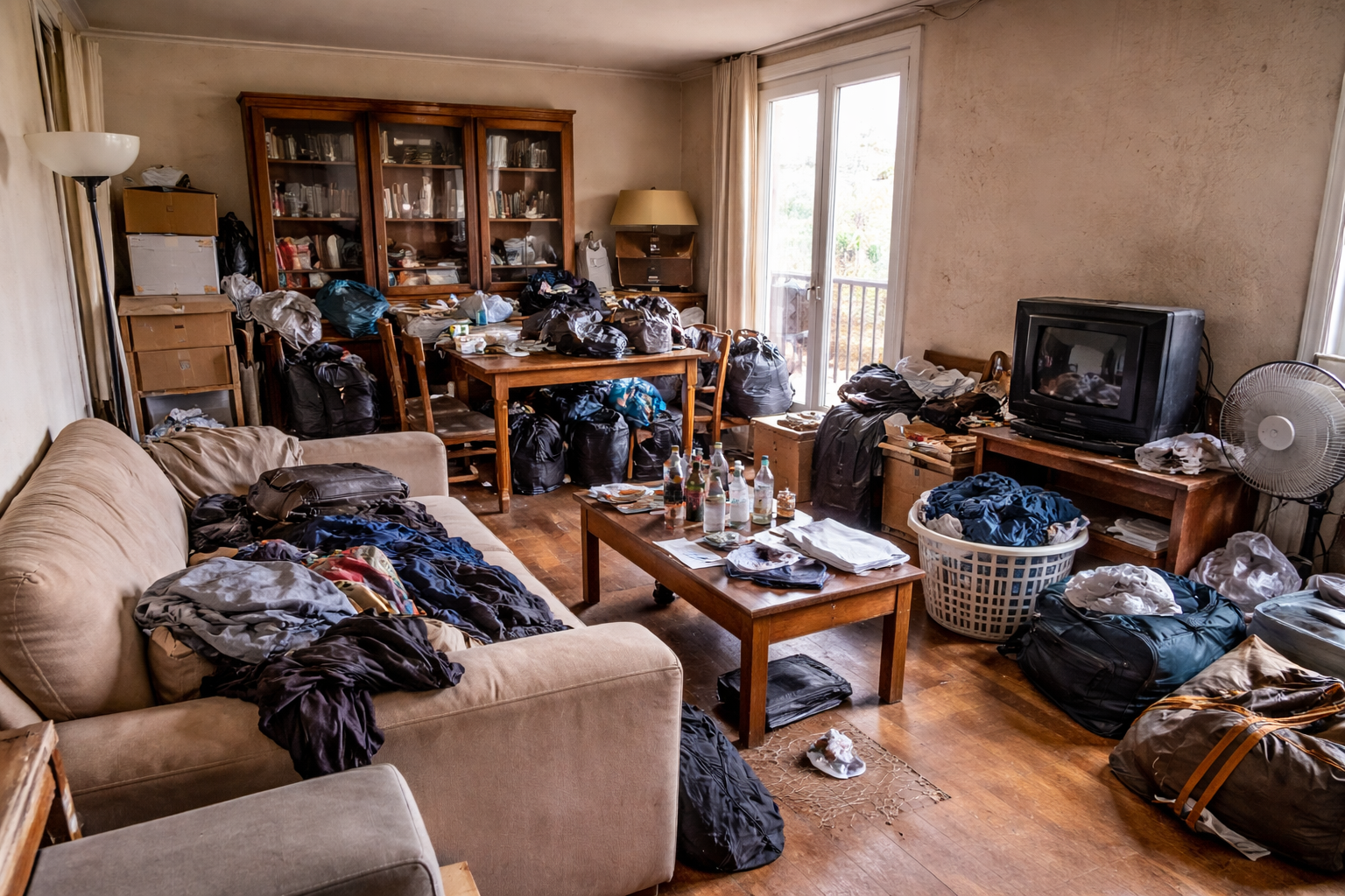 appartement encombré avant débarras à Montpellier