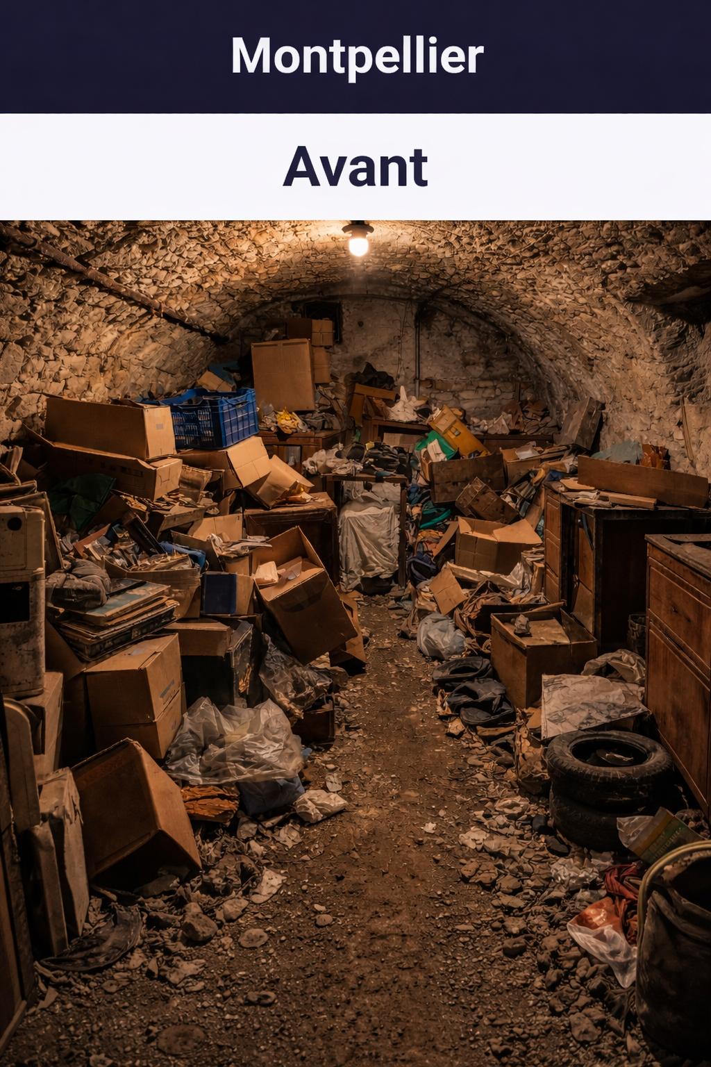cave encombrée avant débarras montpellier