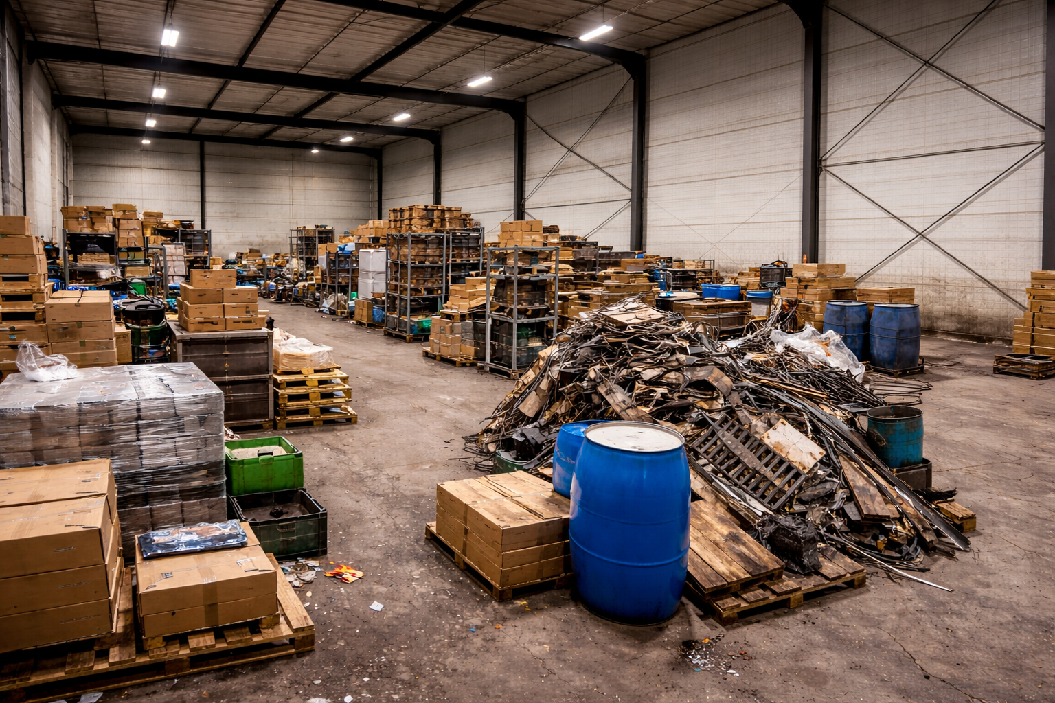 entrepot très encombré avant débarras à Montpellier