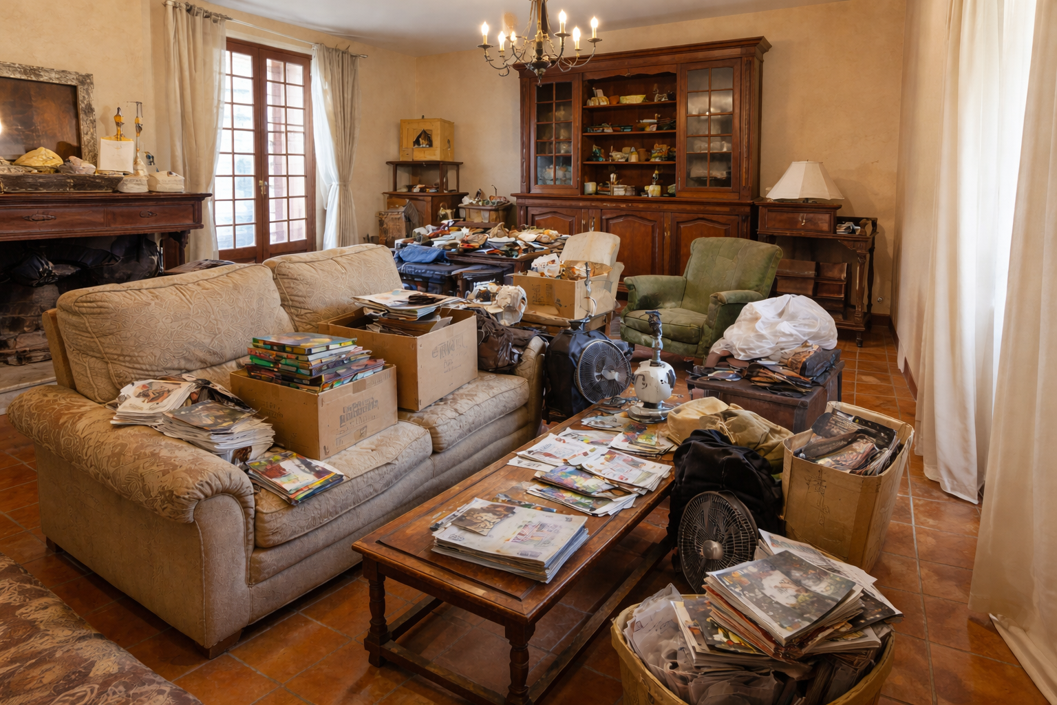 maison encombrée avant débarras à Mauguio