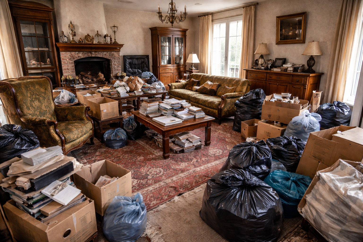 maison encombrée avant débarras succession à Montpellier