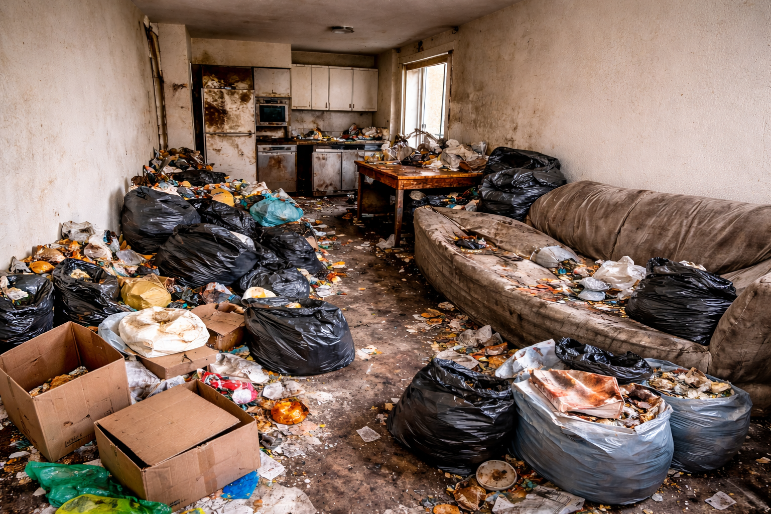 logement insalubre très sale avant nettoyage à Montpellier