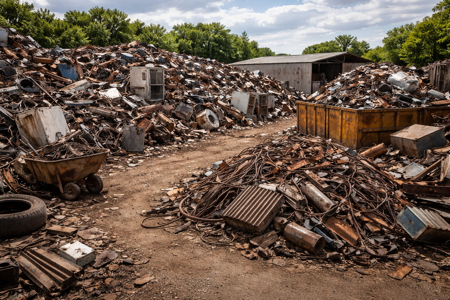 ferraille et métaux avant récupération à Montpellier